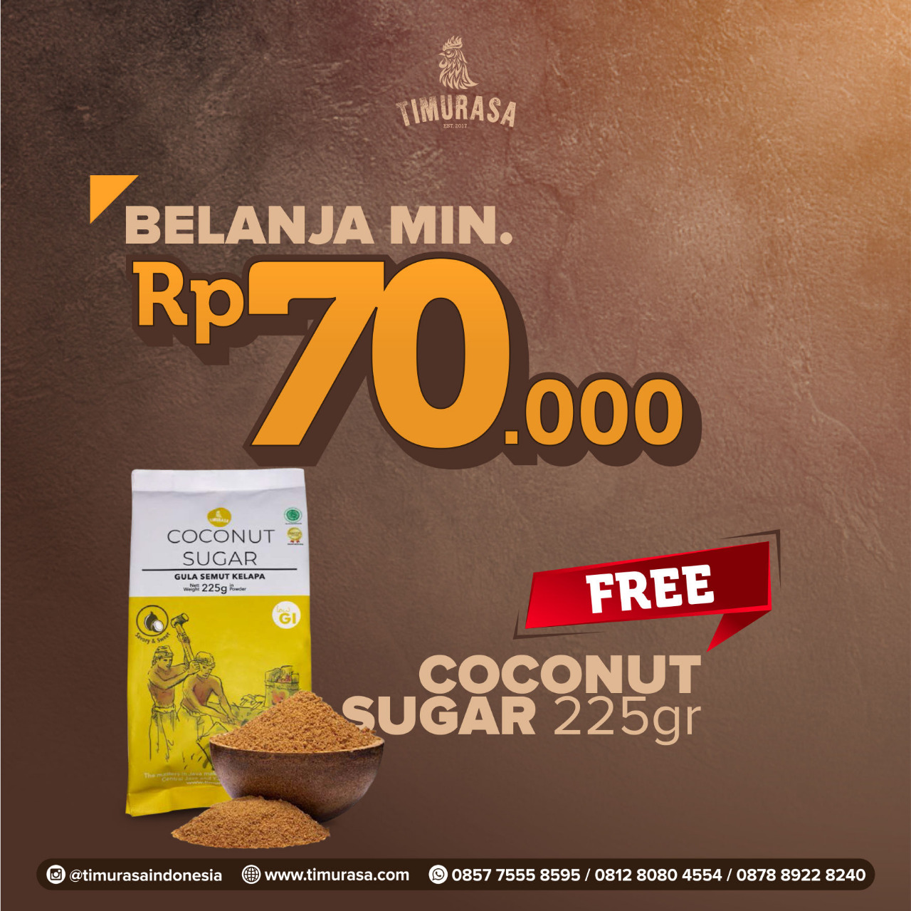 Klik Artikel Ini Untuk GRATIS! Coconut Sugar (Gula Kelapa Cetak) 225 gr Untuk Anda