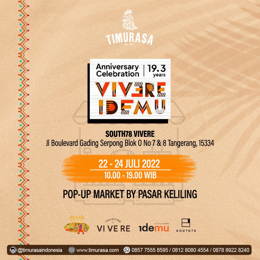 BESOK! Kunjungi Pop-Up Artisan Market by Pasar Keliling di South78 Vivere, Gading Serpong