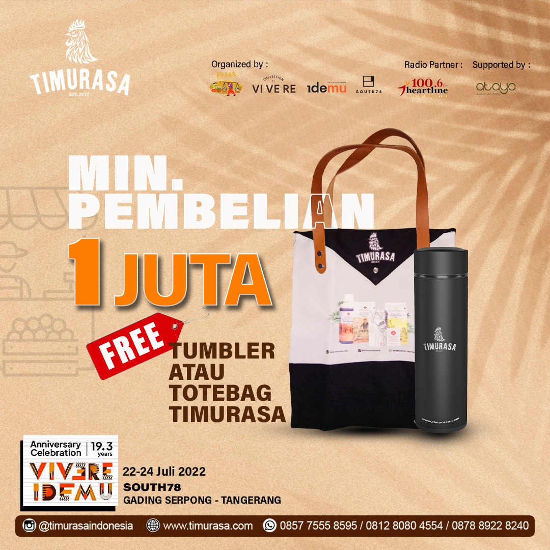 HARI INI, Hari ini, Pop-Up Artisan Market by Pasar Keliling di South78 Vivere, Gading Serpong,  Dapatkan Penawaran & Hadiah Menarik Dari Timurasa Indonesia