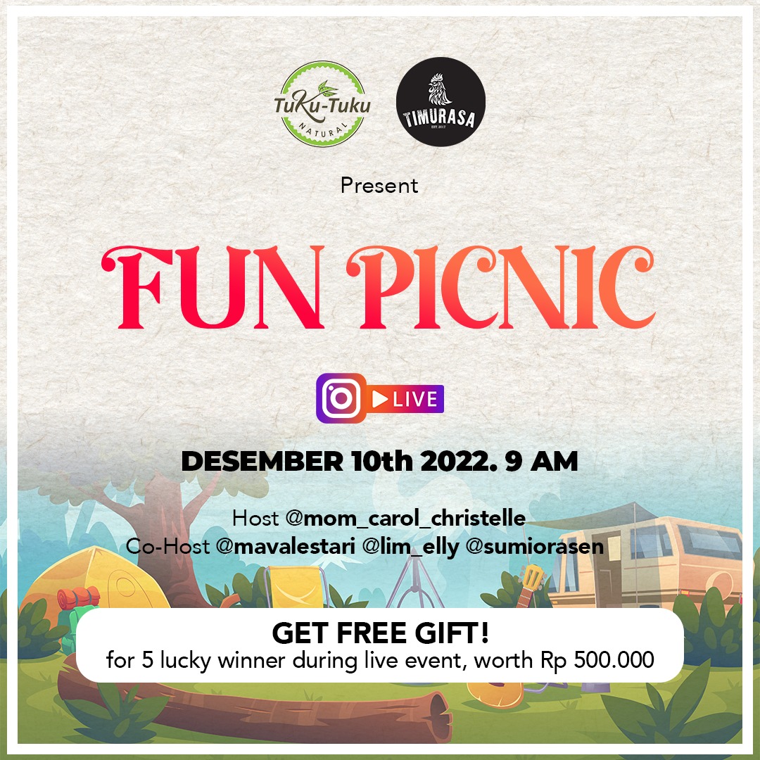 Sedang Berlangsung, Fun Picnic Bersama Tuku Tuku Natural dan Timurasa Indonesia, Live Di Instagram